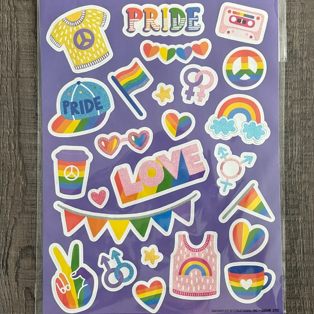 💞 New Glitter Rainbow Love Is Love Pride Scrapbooking Stickers